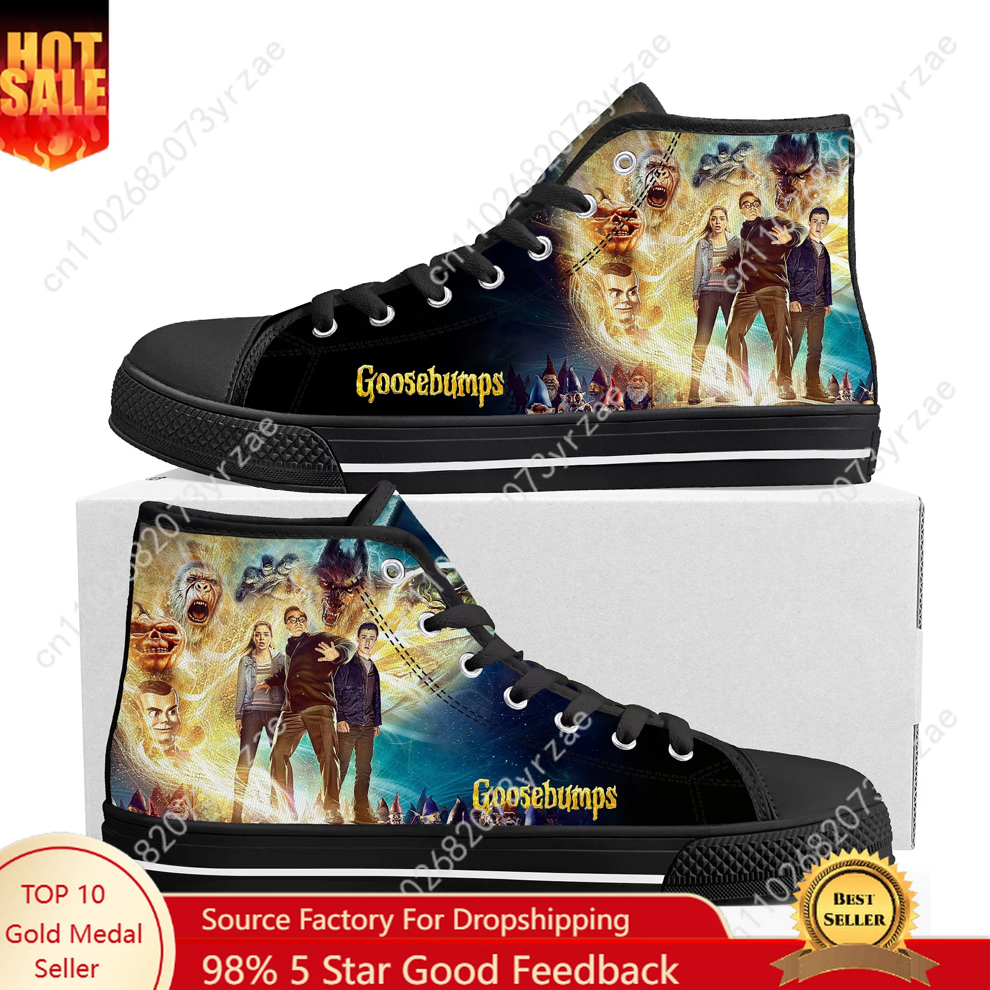 

Goosebumps High Top Sneakers Mens Womens Teenager High Quality Fashion Trend Canvas Sneaker Built Casual Couple Customizedd Shoe