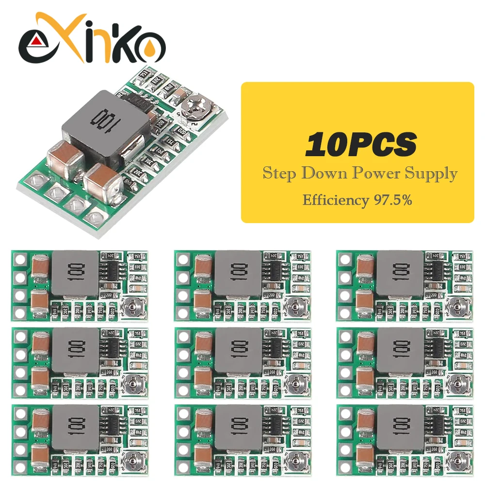 5/10pcs Mini Step Down Power Supply Module Buck Converter  DC-DC 12-24V To 5V 3A Adjustable Efficiency 97.5%