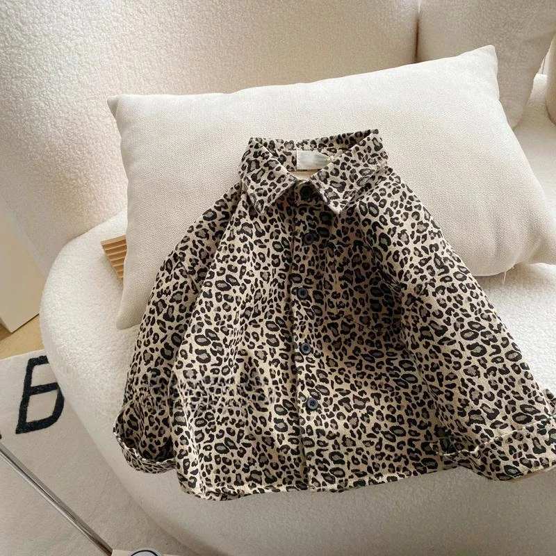 

2024 New Autumn Boys' Leopard Pattern Korean Handsome Coat