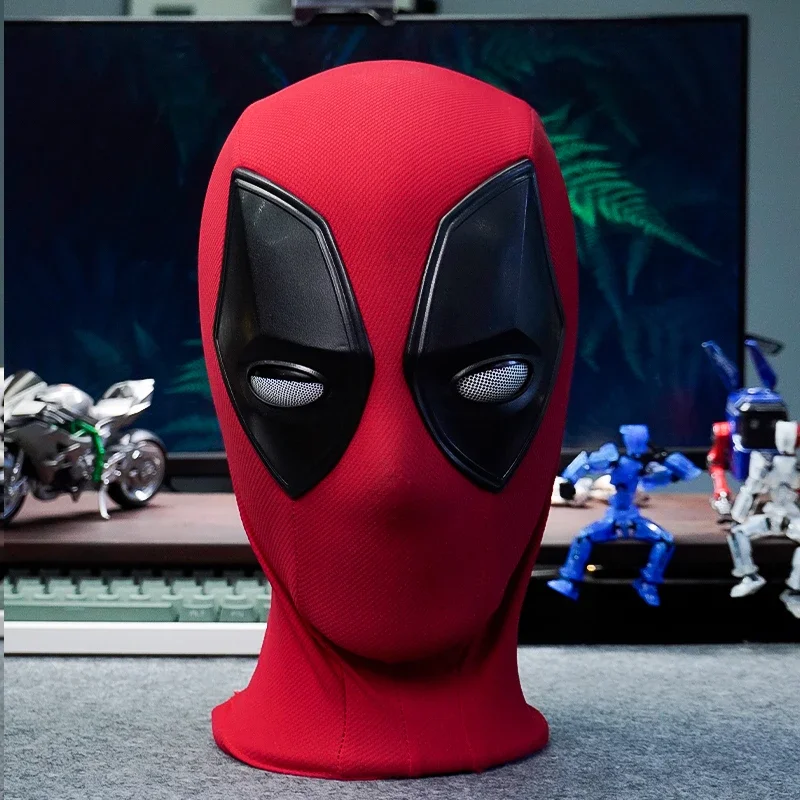 Hot Toys Marvel Hero Cute Deadpool Headset With Blink Light Mask Deadpool And Wolverine Peripheral Handmade Toys Birthday Gift