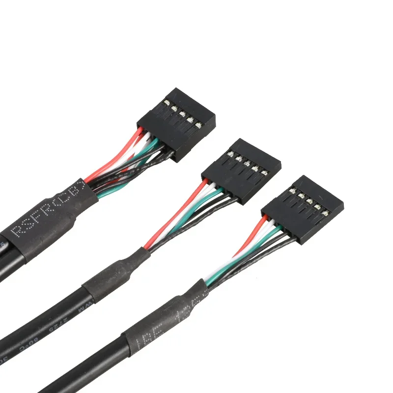 DuPont 2.54 Motherboard Chassis cable. Copper Core With Shielding 0.5m USB2.0 9pin One Minute Two DuPont 5-pin Extended HUB Hub