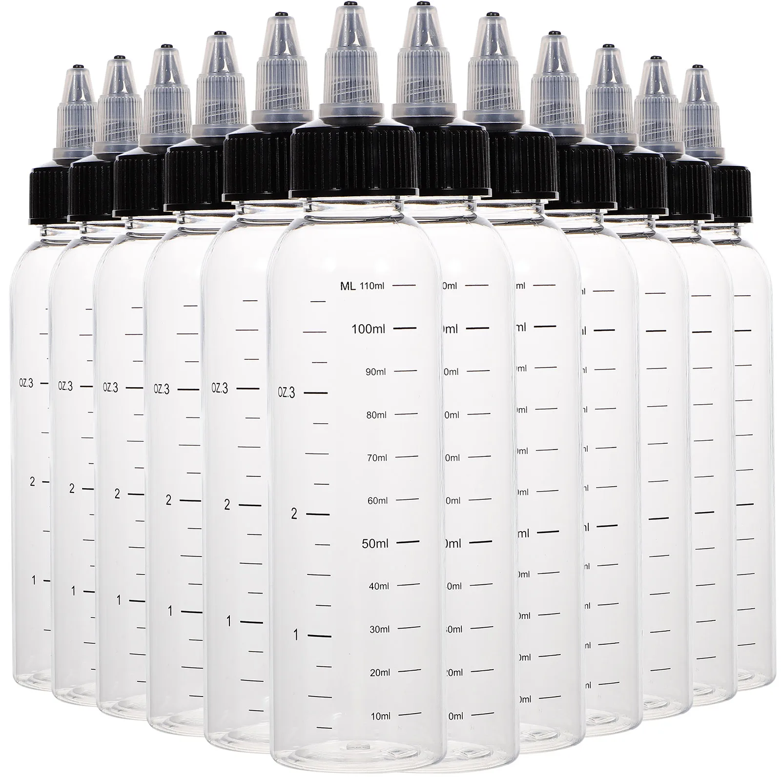 

12 Pcs Transparent Pointed-mouth Bottle Clear Bottles Small Squeeze with Nozzle Liquid Empty Dropper Dispensing Filling