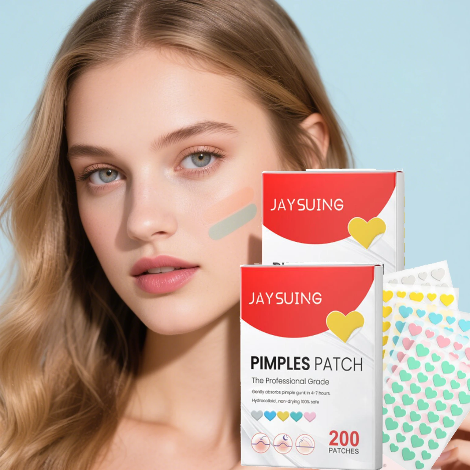 

200pcs Hydrocolloid Acne Patch Facial Skin Care Repair Fade Blemishes Pimple Zots Closed Acne Blemishes Cover Acne Pimple Patch