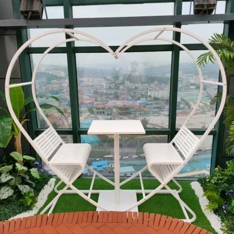 

-Internet Famous Bird's Nest Swing Chairs, Iron Art, Love Type Leisure Tables And Chairs, Outdoor Scenic Spots