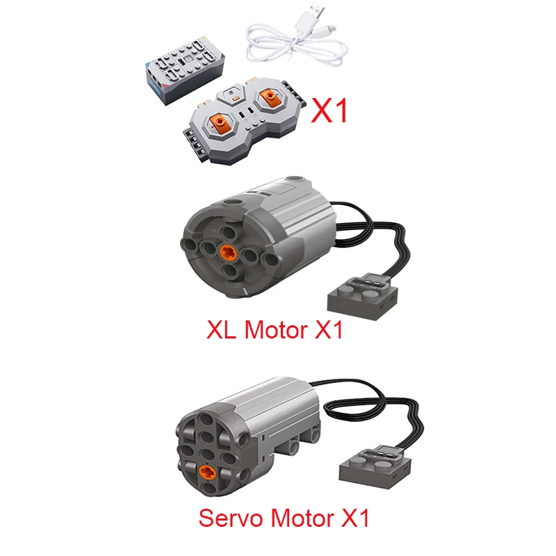 Moc Power Functions Engine Technical Motor Block Set Xl Servo Brick Blocks Battery Box Bricks Compatible For 10509 Car Building