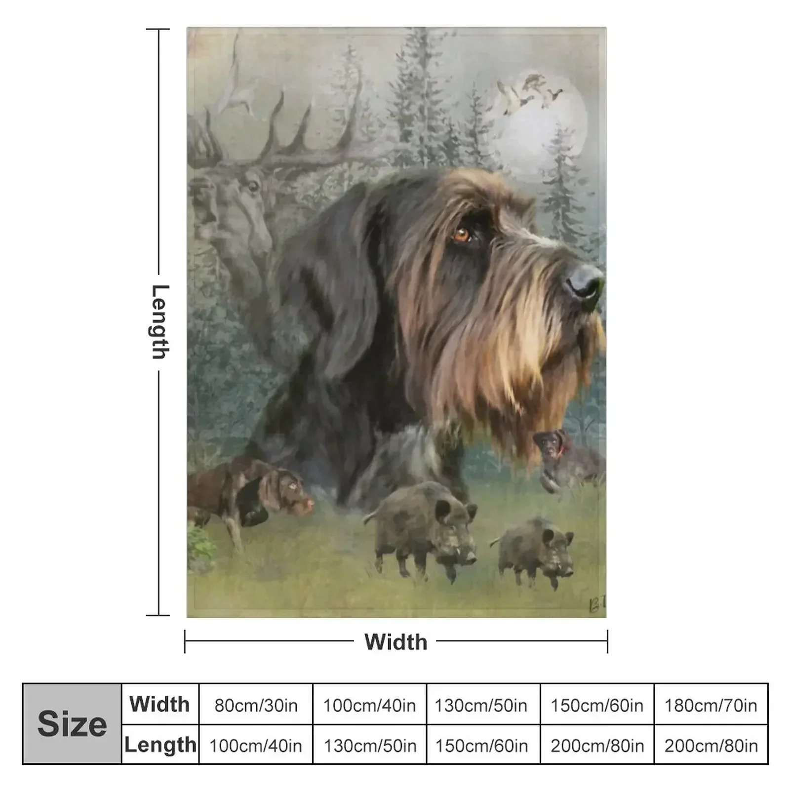 German Wirehaired Pointer, Boar Hunting Throw Blanket For Sofa Thin Hairy anime Fashion Sofas Comforter Blankets