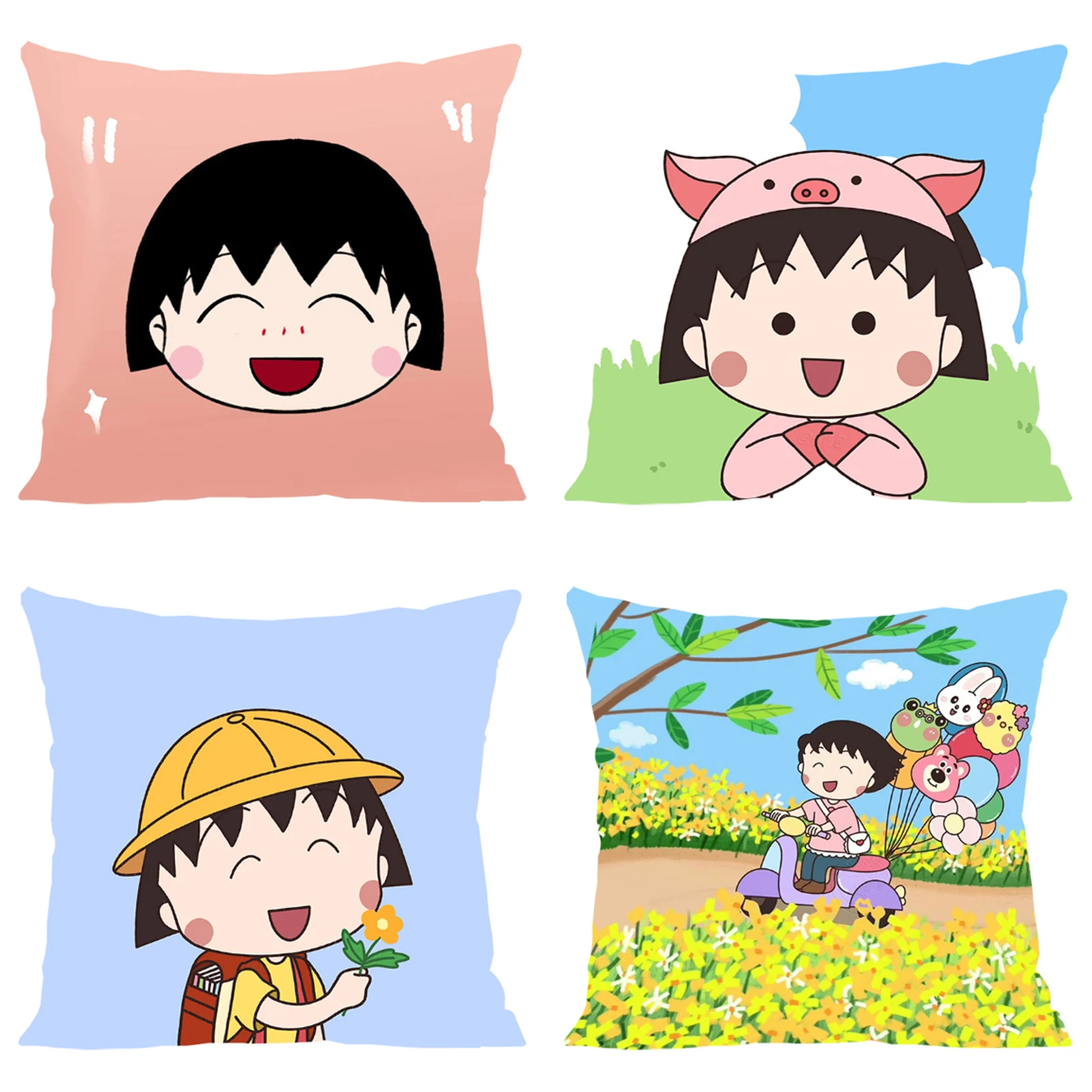 Cushion Covers for Decorative Cushions Chibi Maruko-chans Luxury Cushion Cover Pillow Cases 45x45 Home Decor Pillowcase 40x40