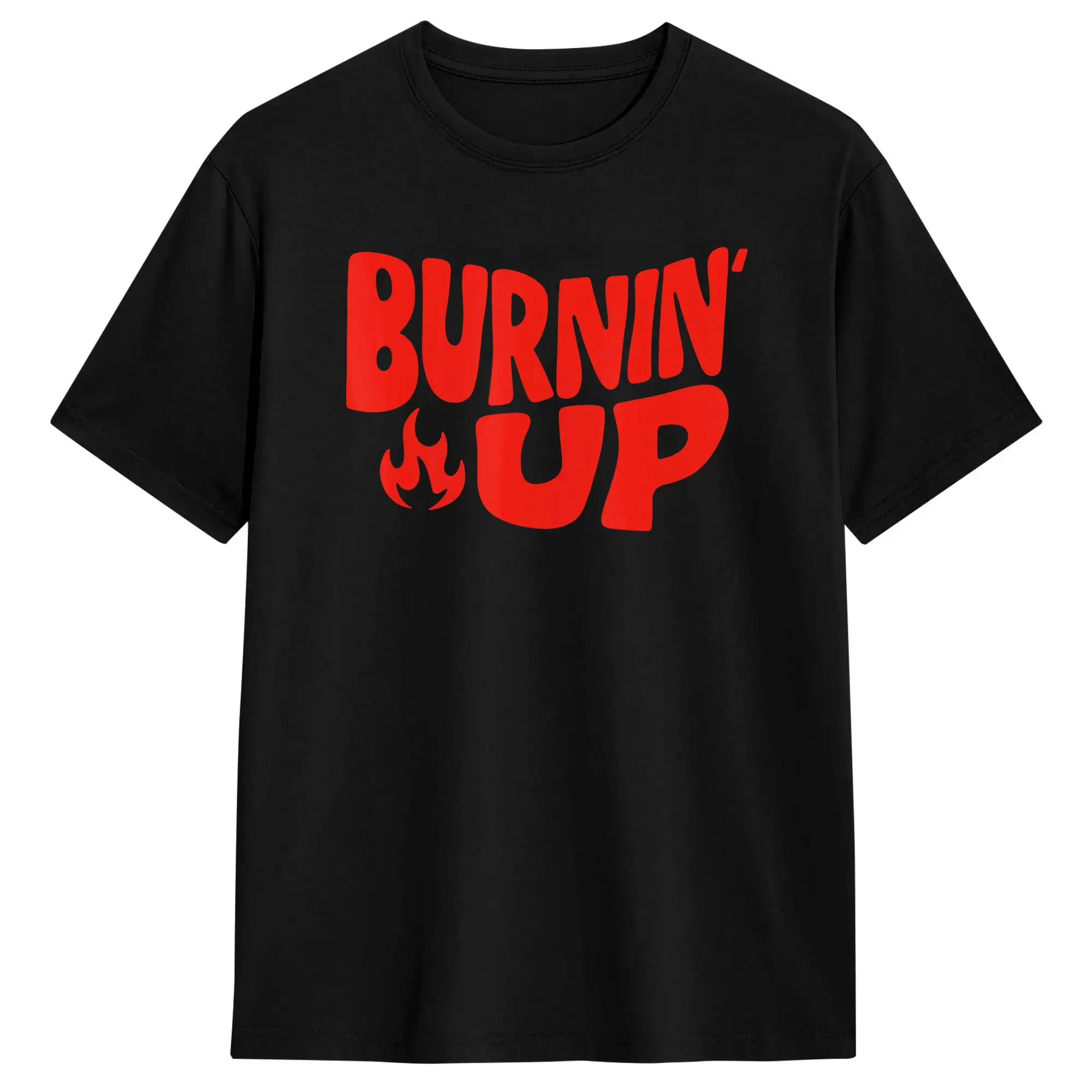 Burnin Up Vintage T-Shirt  Harajuku T Shirts Short Sleeve Streetwear Tops Summer Cotton Plus Size Top Tees