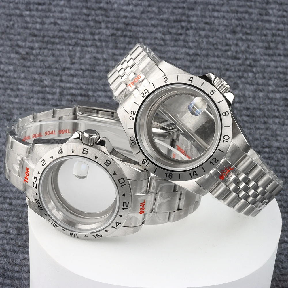 

NH35 39mm Sapphire glass EXP 24 Hour Bezel Watch Case Fit Explorer NH34 NH35 NH36 NH38 Movement Steel Jubilee/Oyster Strap Case