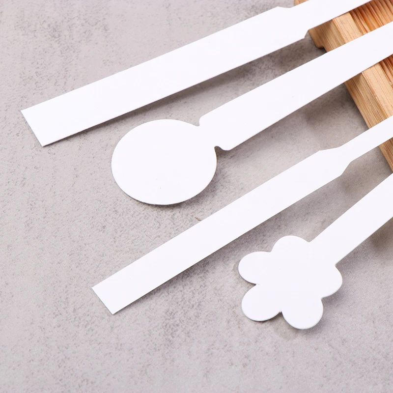 100 قطعة/الوحدة رأس مستدير اختبار الروائح العطر الزيوت الأساسية اختبار تستر شرائط الورق شكل زهرة