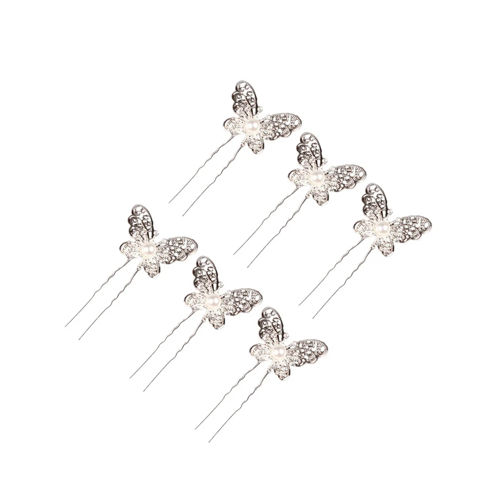 

6pcs Pins Bridal Sticks U Shape Rhinestone Decorative Hair Clips Vintage Style Wedding Party Hair Accessories for Women Gift