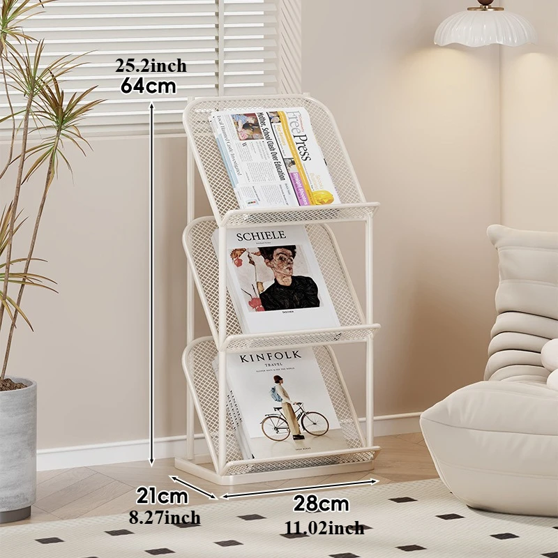 Rack de armazenamento de revistas, rack de exibição de materiais, folheto, piso de jornal, rack de exibição de página única, suporte de revista