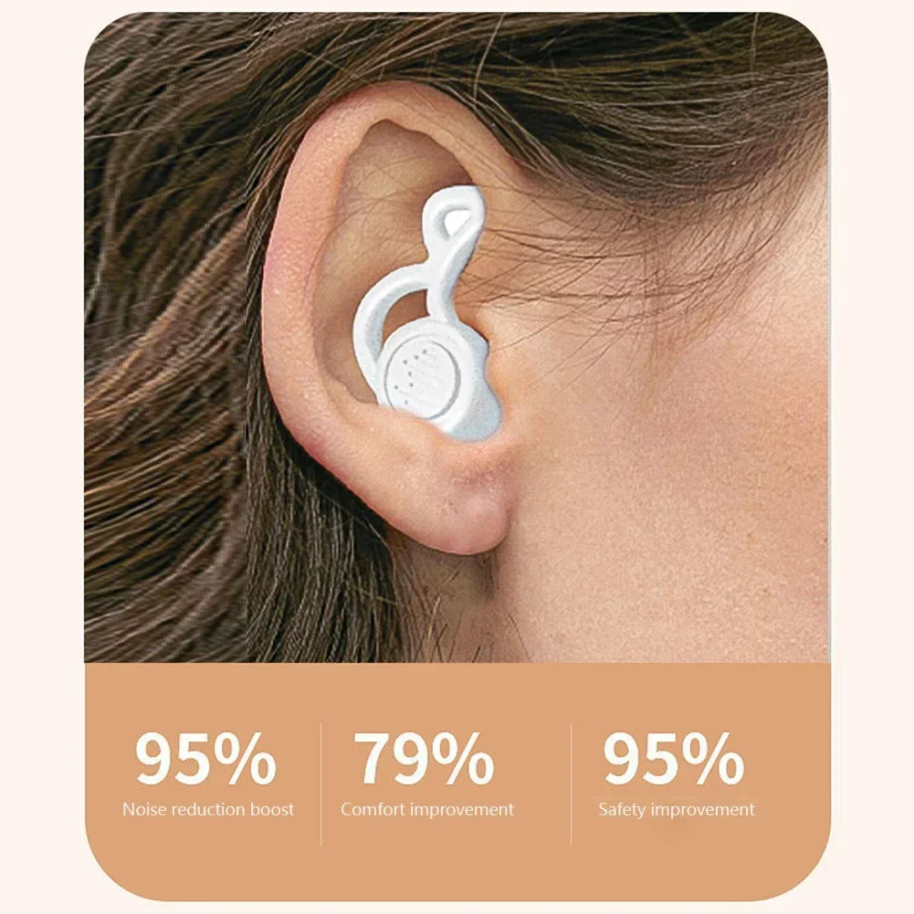 Silicone Soundproof Sleeping Earplugs Noise Reduction Protection Anti Noise Sound Insulation Earplug Washable Swimming Ear Plugs