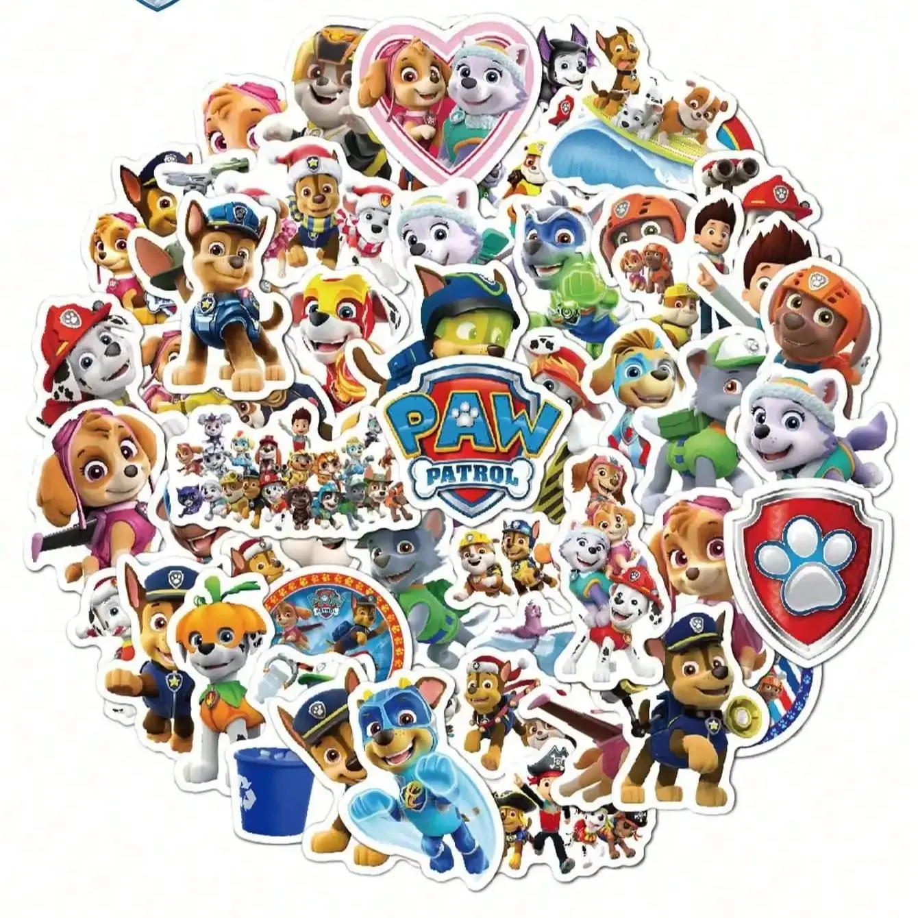 50pcs PAW Patrol Stickers Cute High Quality Waterproof DIY Computer Laptop Mug Luggage Phone DIY Stickers Home Decorations