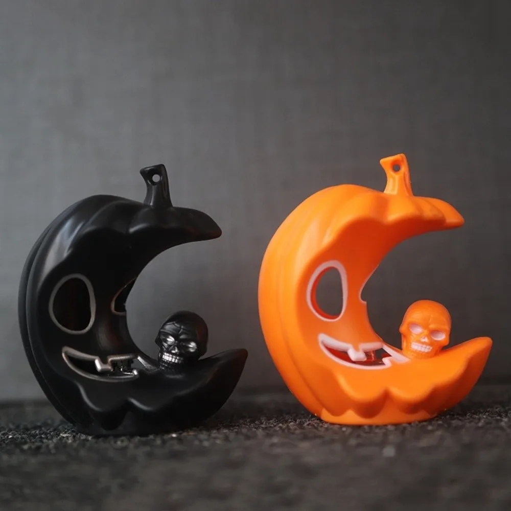 12Pcs Glowing Halloween Pumpkin Light Plastic Scary Skull Light Creative Portable Pumpkin Ornament Night Light Ghost Festival