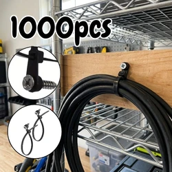100-1000PCS Screw Hole Cable Ties Nylon Cable Ties Reusable Fixed Self-locking Cord Ties Straps Fastening Loop Office Organizer