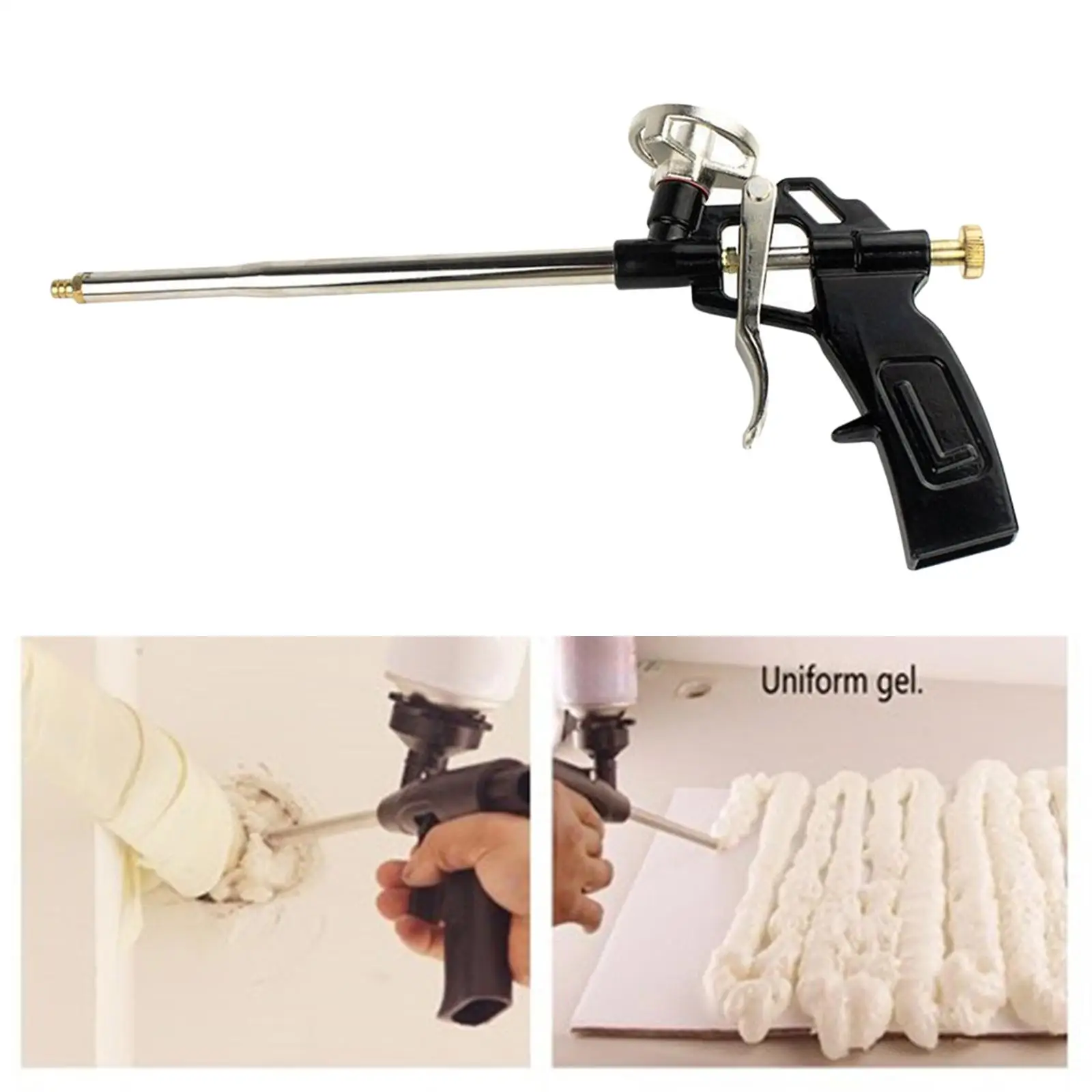 Reusable Foaming Dispenser Spray for Insulating Foam Sealant Canister Caulk Applicator Tool No Clog PTFE Coated