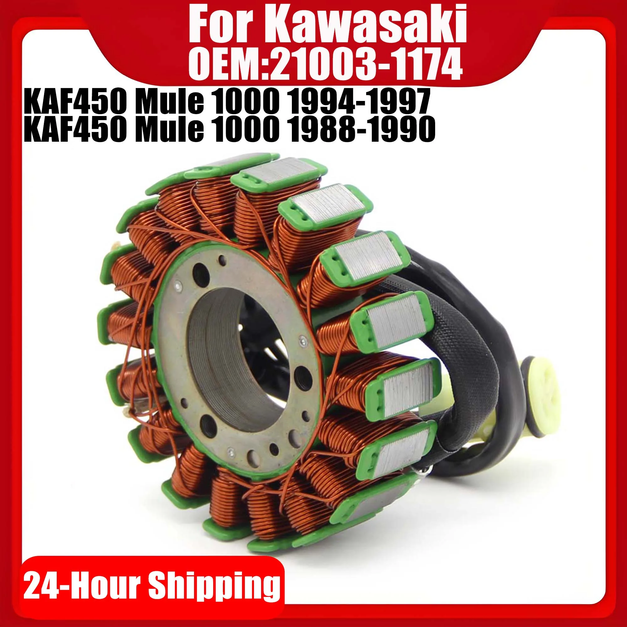 

For Kawasaki KAF450 1994-1997 KAF450 Mule 1000 Engine Stator Generator Coil 21003-1174 Motorcycle Ignition Magneto Stator Coil