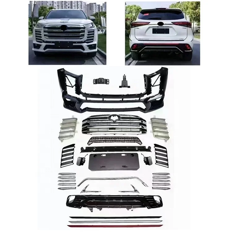 2022 Highlander Upgrade Land Cruiser LC300 Face lift Front Bumper Grille Body kits Accessories for Toyota  