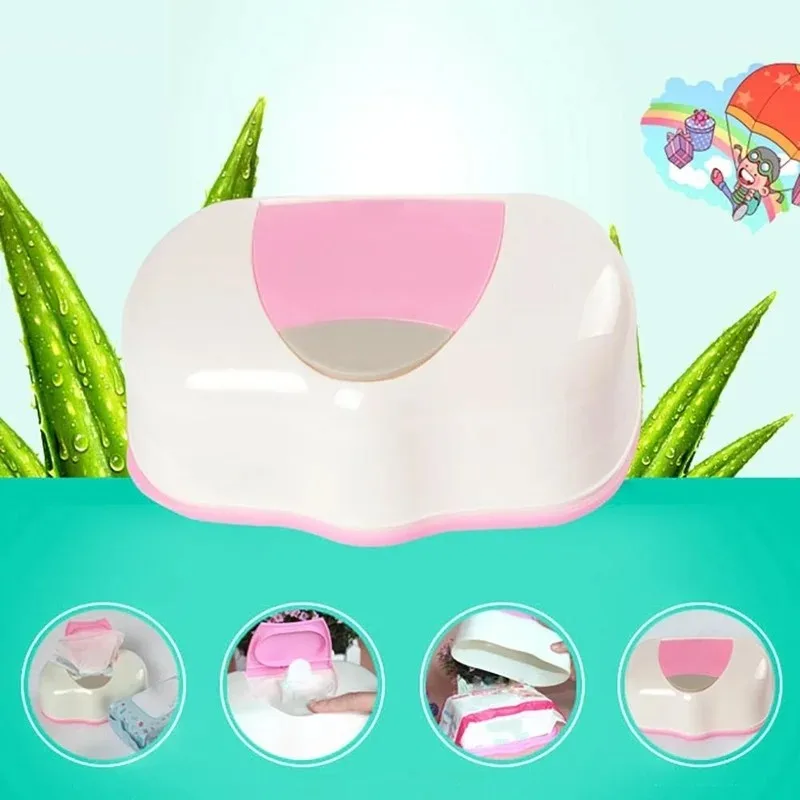 Home Portable Baby Dry Wet Wipes Box Sealed Moist Keeping Wet Wipes Storage Box Dispenser Reusable Kitchen Storage Tissue Box