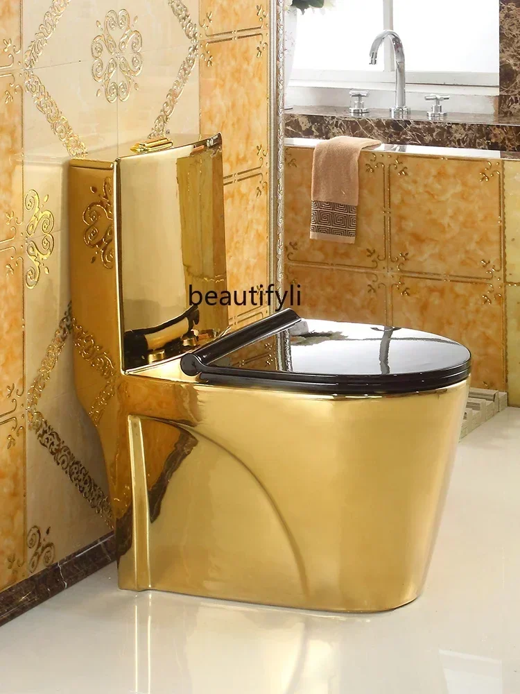 

New arrive Art European-Style Golden Toilet Siphon European-Style Color Seat Toilet Adult Toilet Home