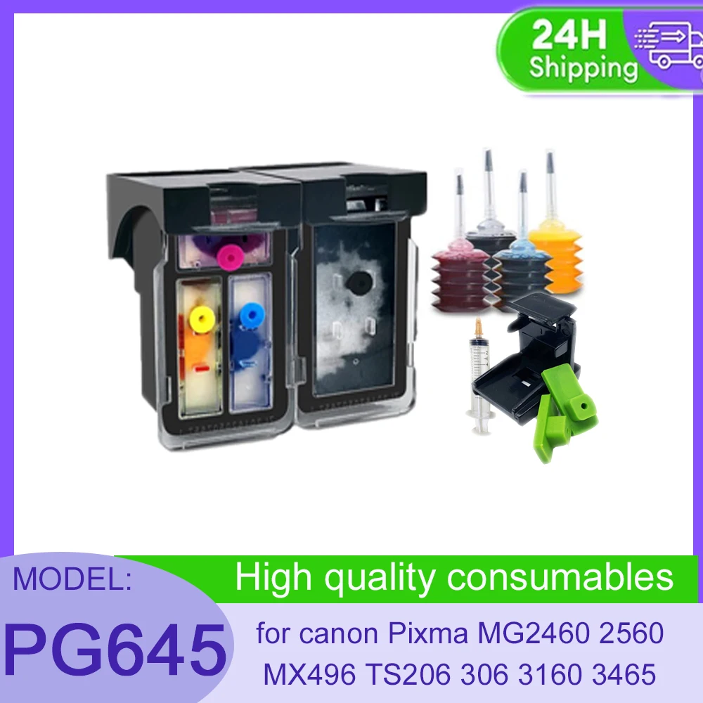 

Vilaxh Remanufactured PG645 CL646 PG645XL CL646XL Ink Cartridge for canon Pixma MG2460 2560 MX496 TS206 306 3160 3465 Printer