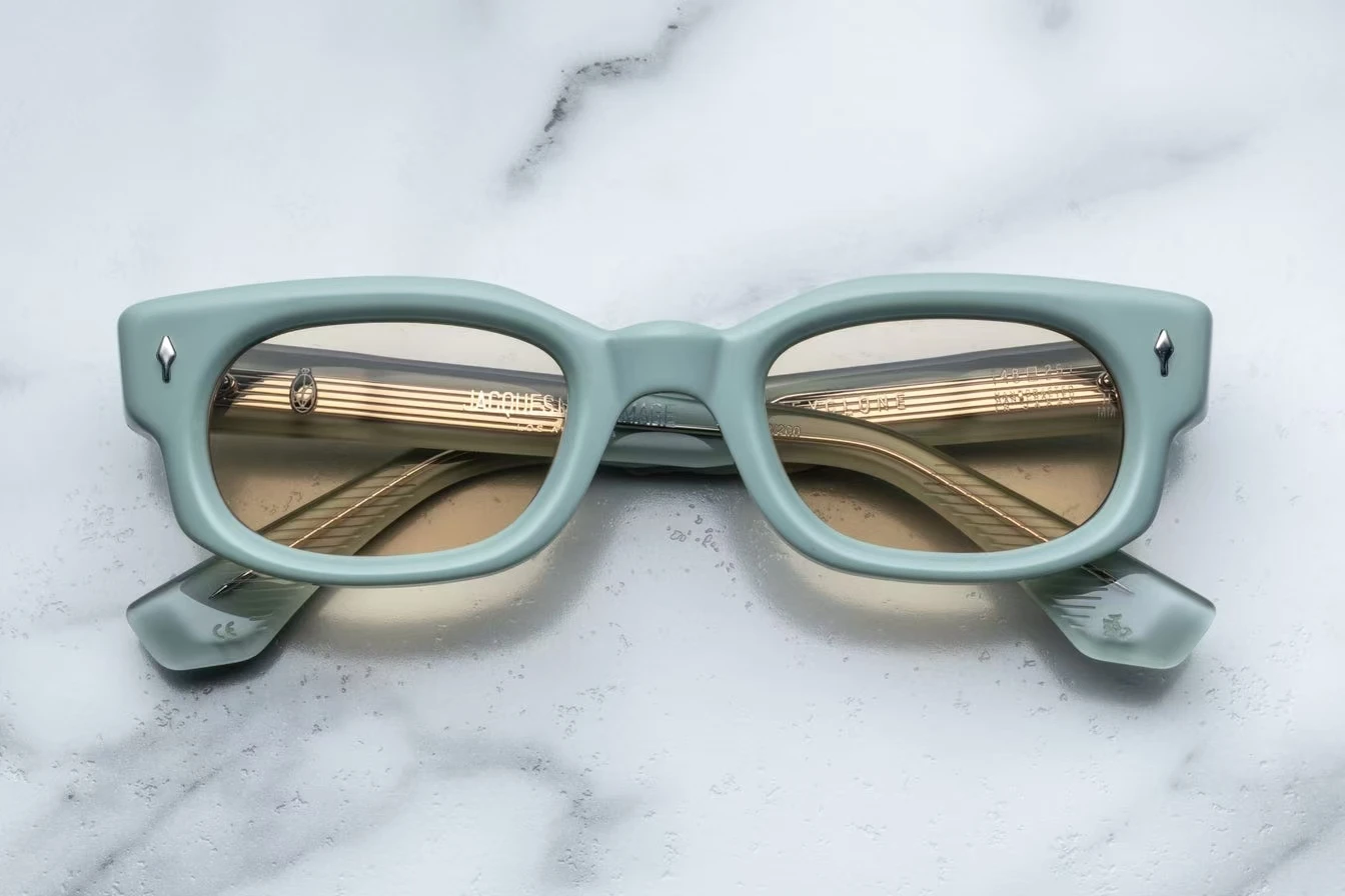 JACQUES MARIE MAGE G-Dragon نفس النمط الكلاسيكية خمر النظارات الشمسية مربع خلات الرجال والنساء النظارات اليدوية مع حافظة