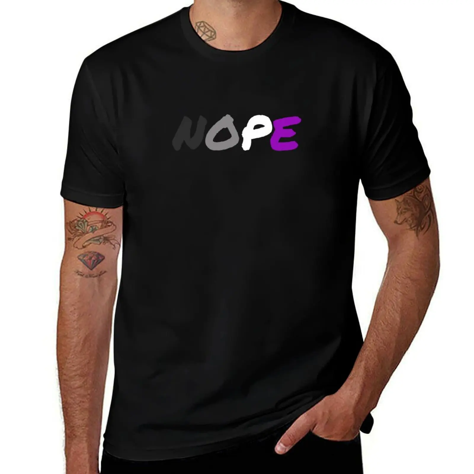 Nope. Asexual Pride T-Shirt summer clothes vintage clothes shirts graphic tee men