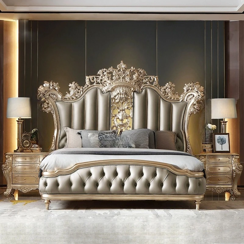 Double bed Turkish court double bed 2 meters leather master bedroom 1.8 meters