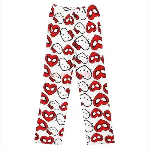 Hot Miniso Spiderman Hello Kitty Cartoon Women\'s Pajama Long Pants Spring/Summer Korean Edition Home Leisure Couple Sleep Pants