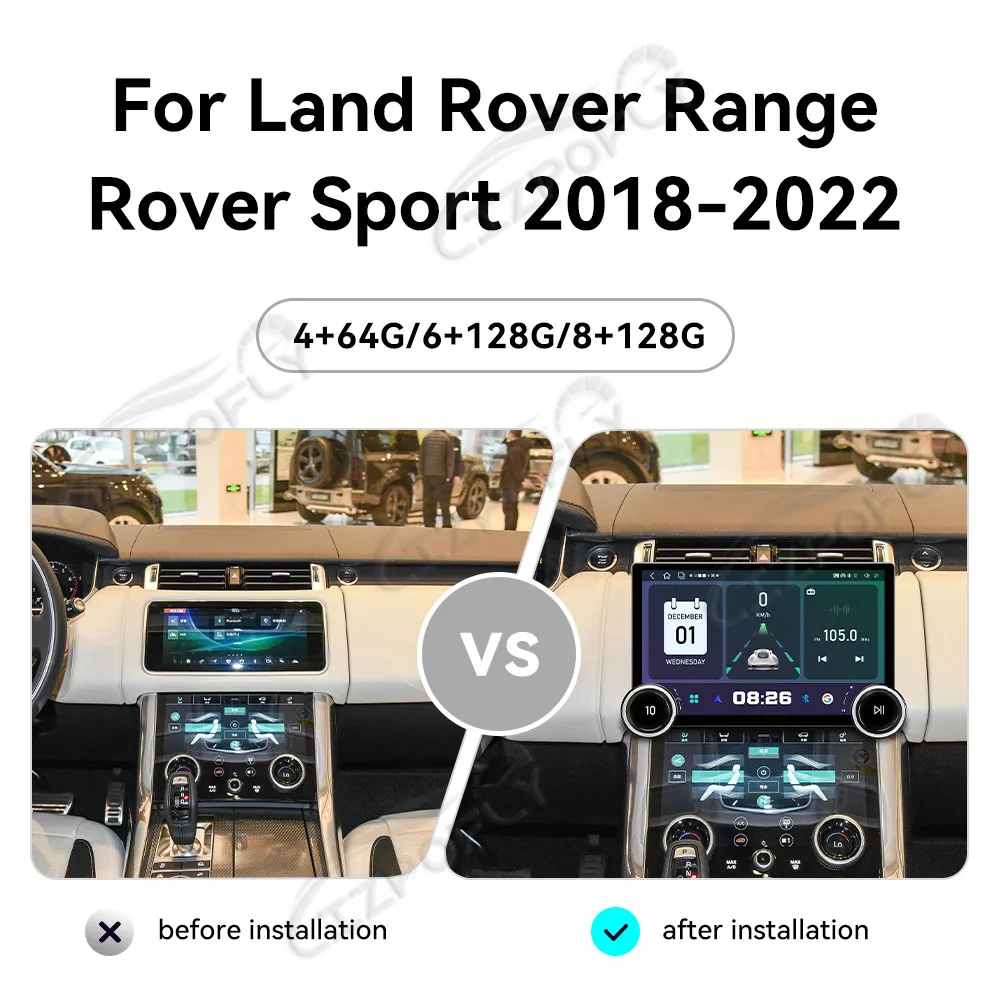 

Модернизированная 11,5-дюймовая мультимедийная система Lizpofly для Land Rover Range Rover Sport 2018–2022 с беспроводными CarPlay и Android Auto, GPS-навигацией и сенсорным экраном