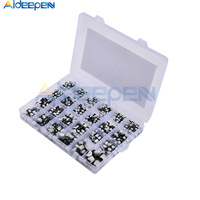 400PCS 24Values 1uF-1000uF 6.3V-50V SMD Aluminum Electrolytic Capacitor Assortment Kit+ Box 1uF 4.7uF 10uF 22uF 47uF 100uF