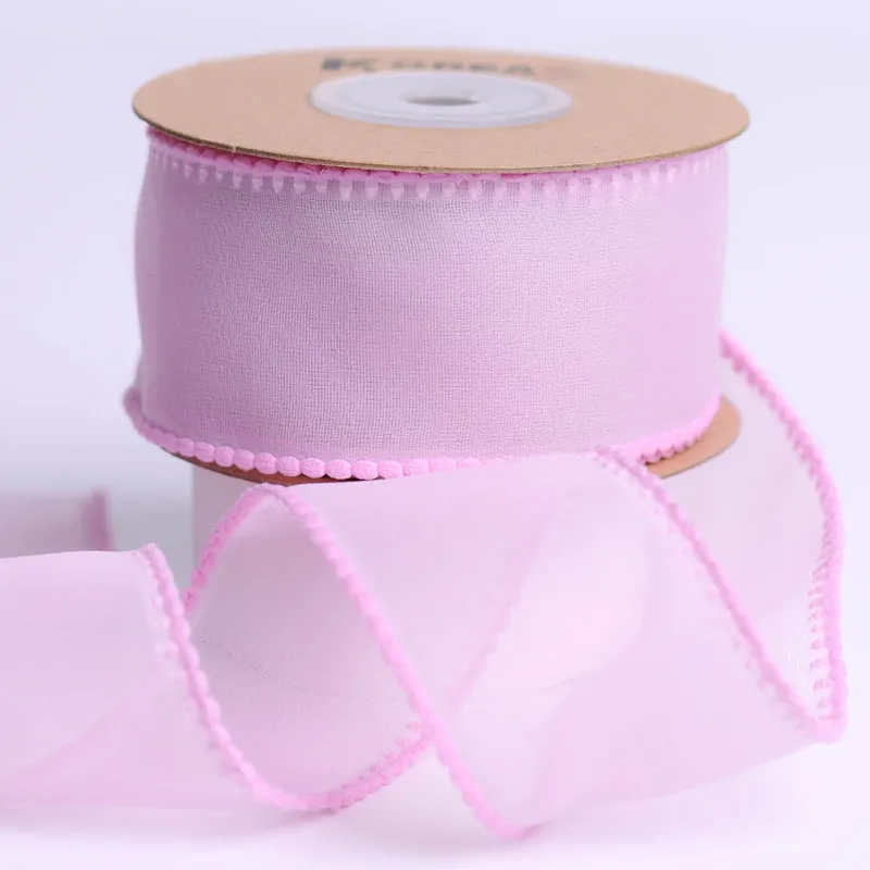 10 Yards Organza Ribbon Handmade Tape DIY Accessories Girl Hair Clips Bow Satin Gauze Voile Piping Webbing