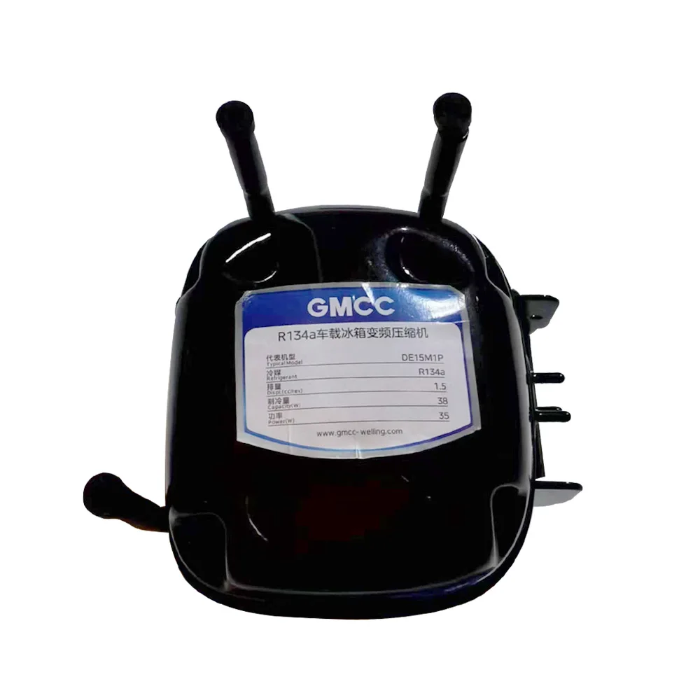 GMCC Portable Fridge Compressor DE15M1P, DC 12/24V, R134a for Car Refrigeration - High-Efficiency Cooling