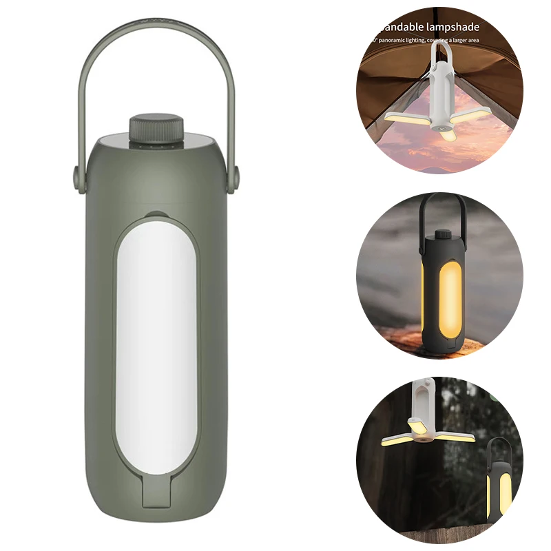 Folding Outdoor Camping Lamp Large Capacity Lighting Portable Rechargeable Hanging Tent Camping Led Flashlights Emergency Lamps