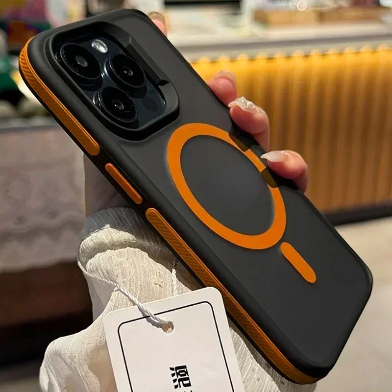 

New Bicolor Matte Frosted Magnetic Phone Case For iPhone 17 16 15 14 Plus 13 12 11 Pro Max Translucent Shockproof Hard Cover