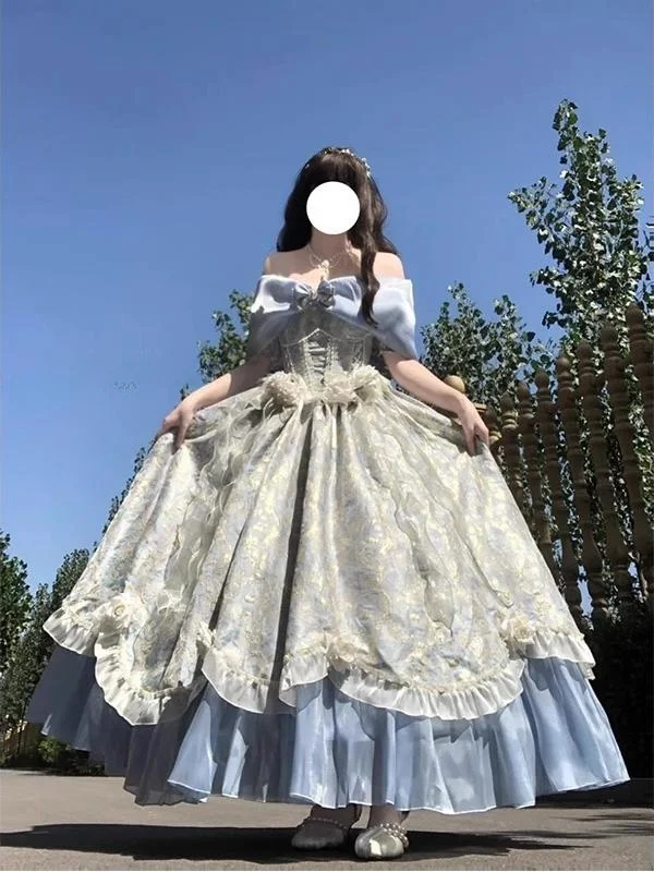 

Ele Heavy-Worked Lolita Dr, милое платье принцессы для взрослых, повседневная одежда, мягкий костюм для девочек, бальное платье феи