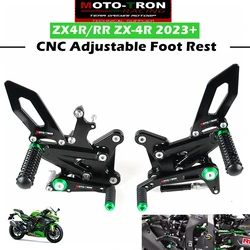 MOTO-TRON Motorcycle CNC Adjustable Rear Set Foot Pegs Pedal Footrest Rearset For KAWASAKI ZX4R ZX4RRZX-4R/SE 2023+