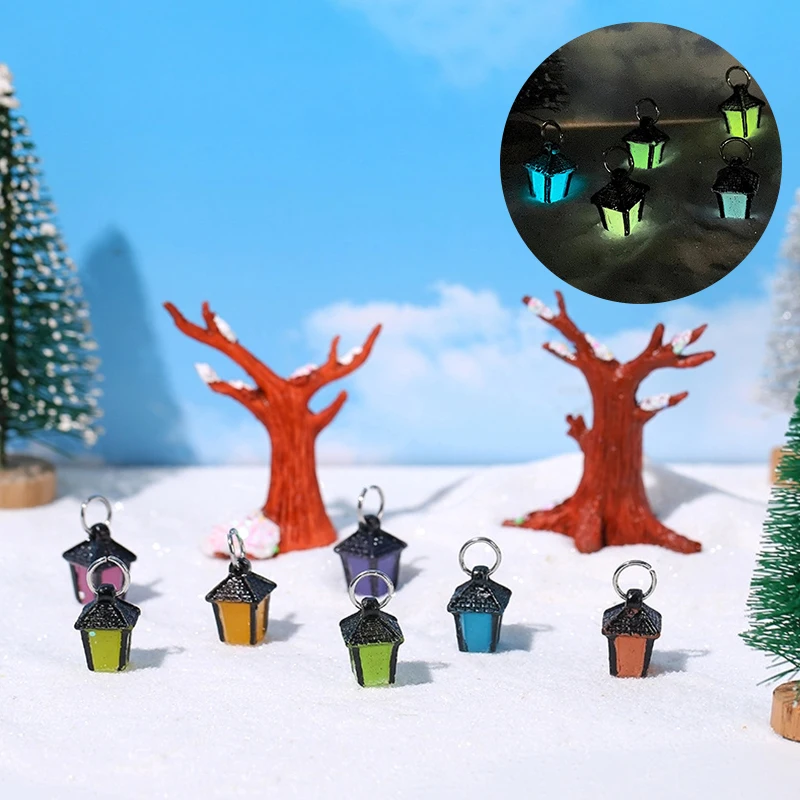 ミニ照明ハンギングツリーランタン、レトロな小さなランプ、モデルマイクロ風景装飾、ドールハウスミニチュアおもちゃ、1セット