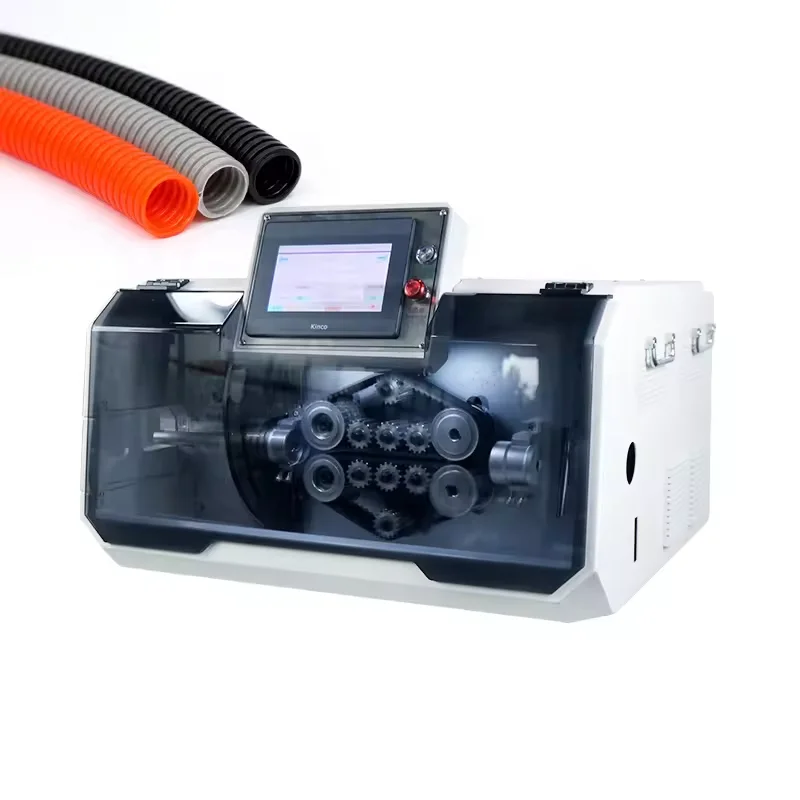 Full Automatic corrugated pipe cut split processing equipment  PVC pipe shrinkable sleeve cutter equipment machine