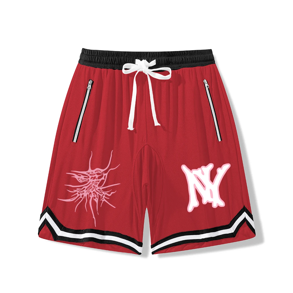 Men's Summer Casual Sports Shorts Striped Creative Print Drawstring Shorts Suitable For Fitness Training And Lounging At Home