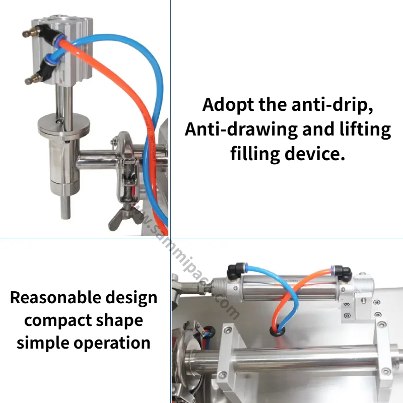 High-Precision Automatic Pneumatic Tube Filling Machine For Oil, Juice, Beer, and Viscous Liquids in 1L Capacity with 304SS