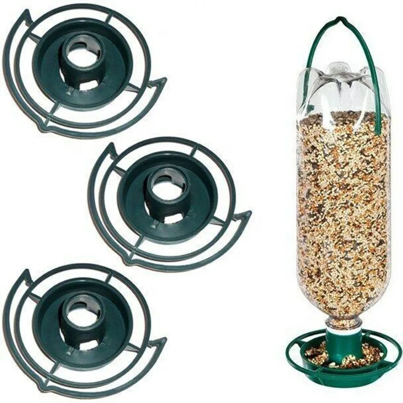 1pc Recycle Empty Soda Bottle Top Bird Feeder Automatical Feeding Outdoors Garden Balcony Hanging Feeding Tray