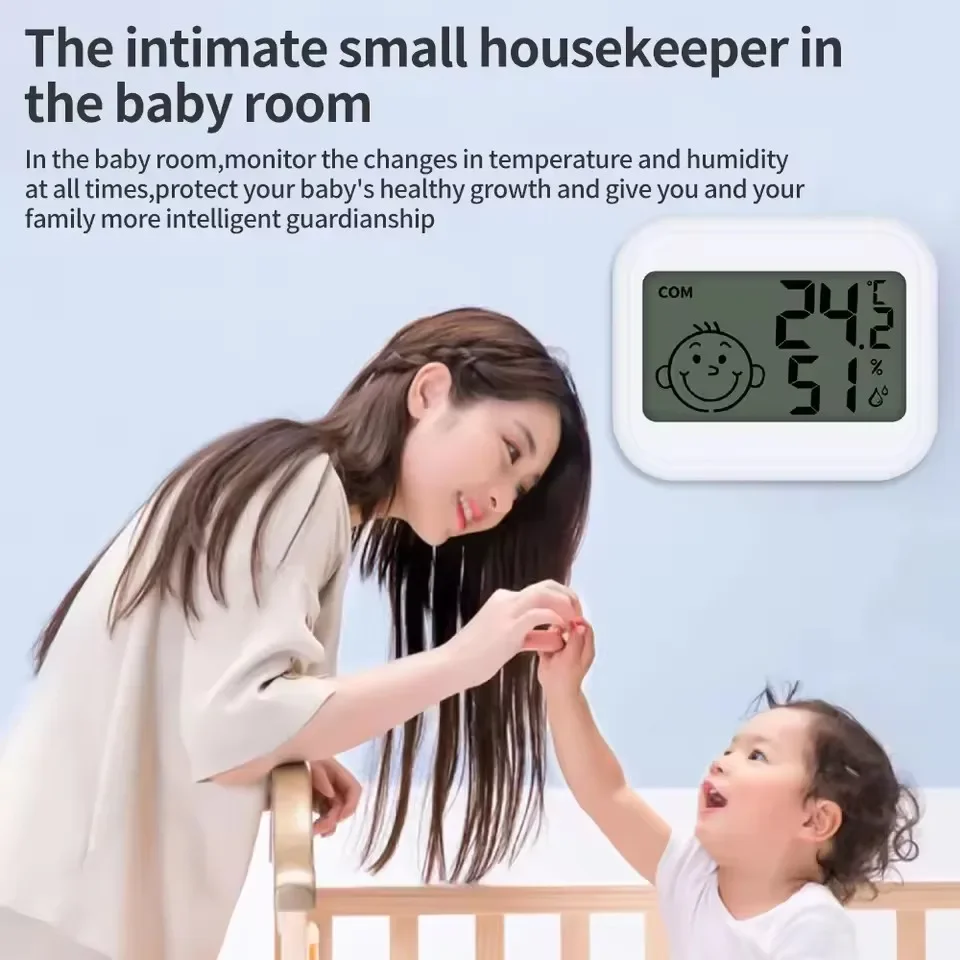 LCD الإلكترونية الرقمية درجة الحرارة مقياس الرطوبة داخلي مقياس حرارة خارجي الرطوبة محطة الطقس المنزلية #5