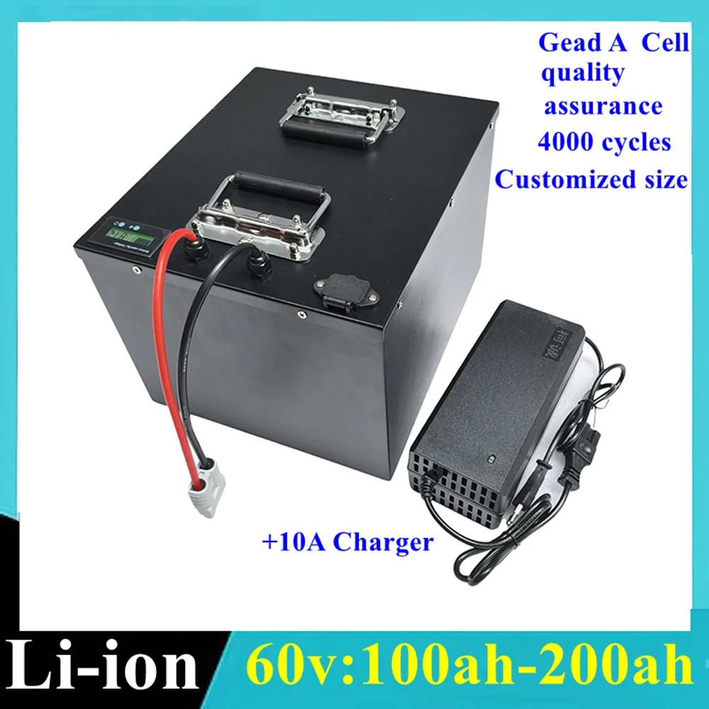 

Brand li-ion Battery 60v 100Ah 110Ah 120Ah 150Ah 180Ah 200Ah Li-ion Battery Pack with BMS +10A Charger