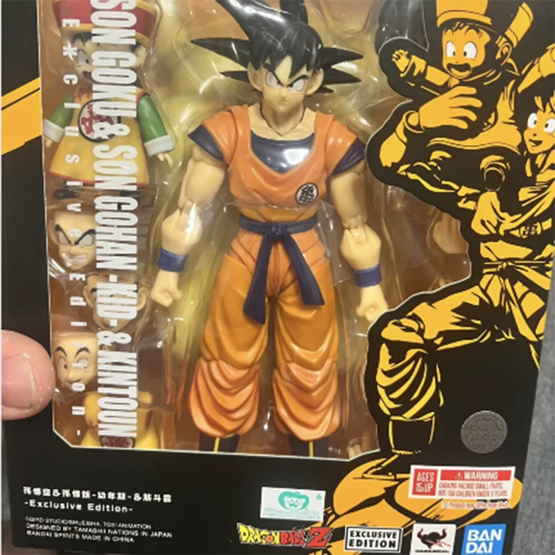 Bandai-Figurines d'action Dragon Ball Sh Figuarts, Son Goku, Son Gohan, peuvJiren Trunks, Shf Sdcc, Édition exclusive, Authentique, 100%