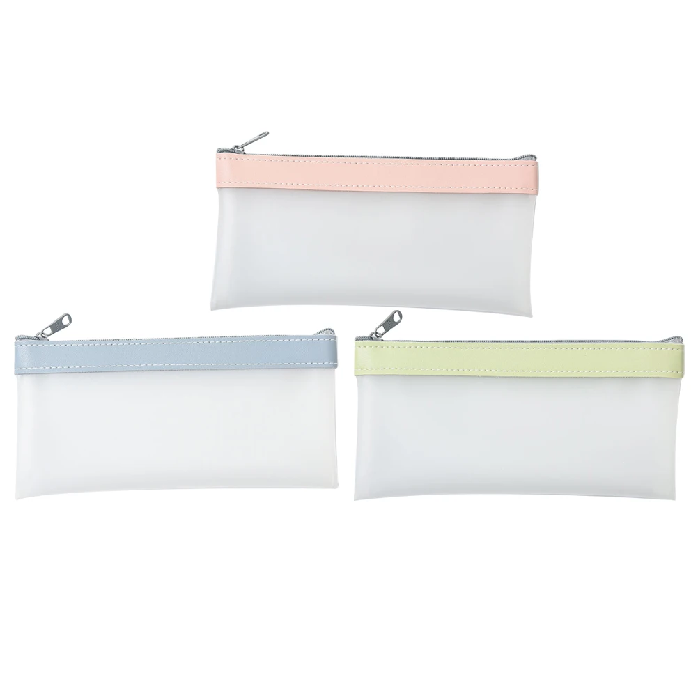 Transparent Pencil Case Large Capacity Tpu Bag Zipper Small Pouch Portable Pen Bag School Supplies Storage Solution