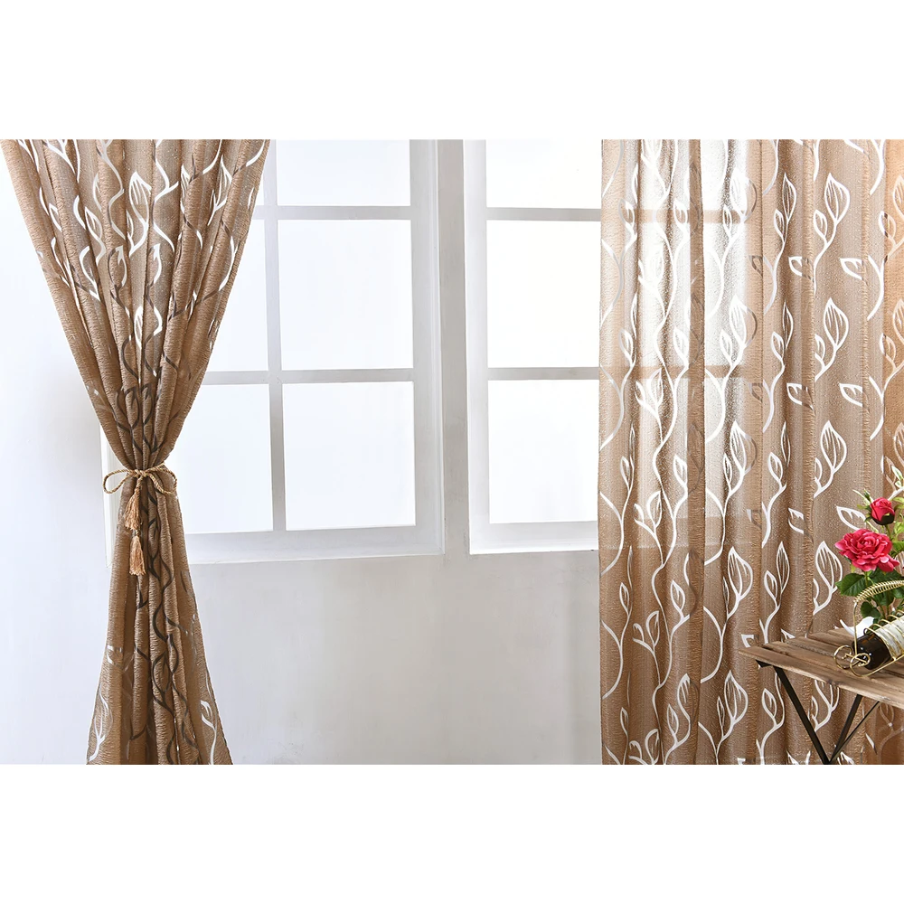 

2 Pcs Window Screening Printed Curtain Home Accessories Living Room Drape Gauze Polyester Warm Winter Stylish Cafe Bedroom Decor