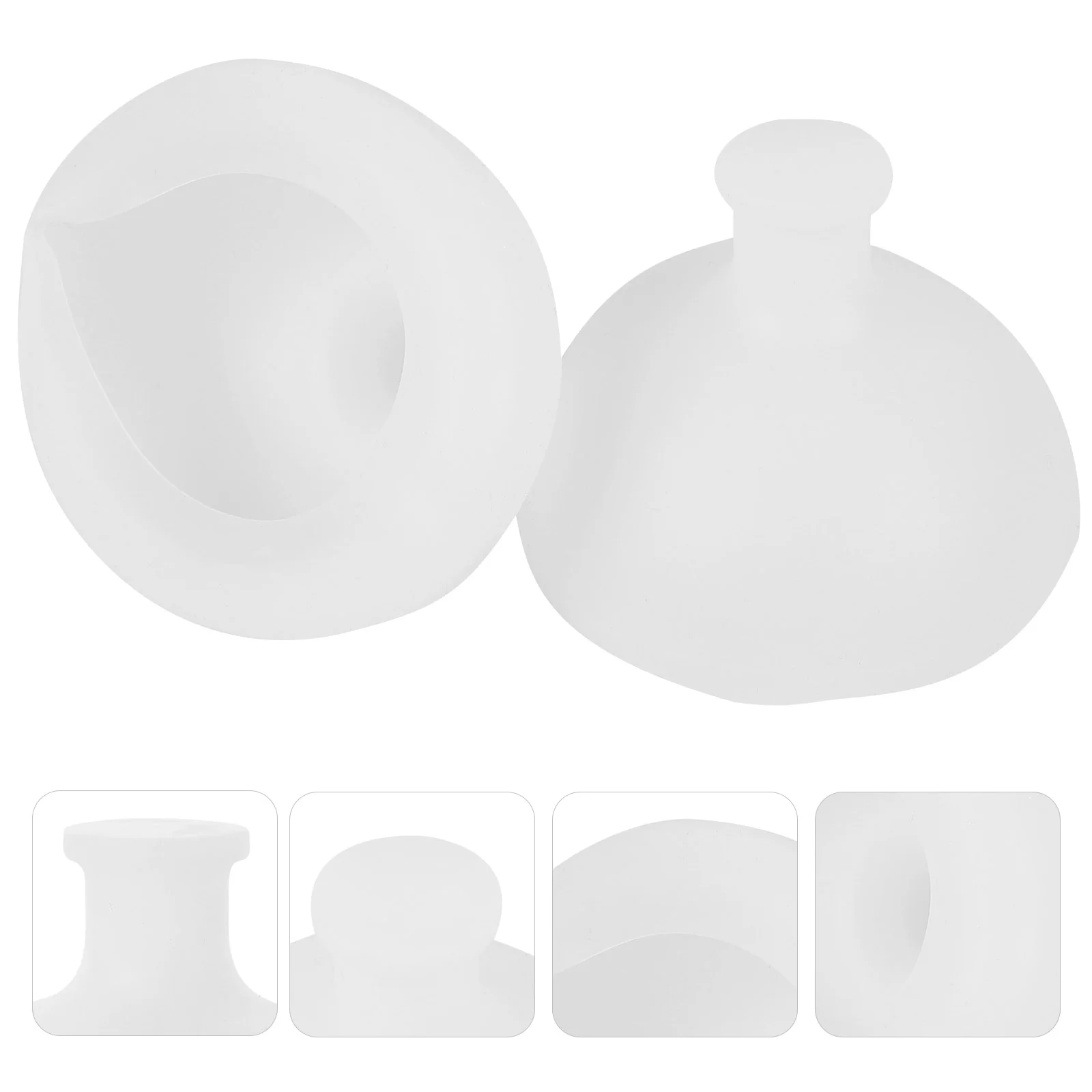 

2 Pcs Sputum Remover Cup Racket Beat Device Hiccup Phlegm Pressure Drum Massage White Silica Gel