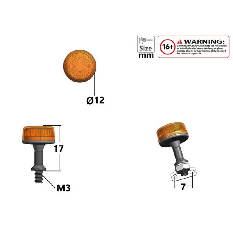 1:14th Scale RC Truck LED 5V Rotating Lamp Warning Light for SCANIA Tamiya 770S R620 for VOLVO ACTROS AROCS Model Car DIY
